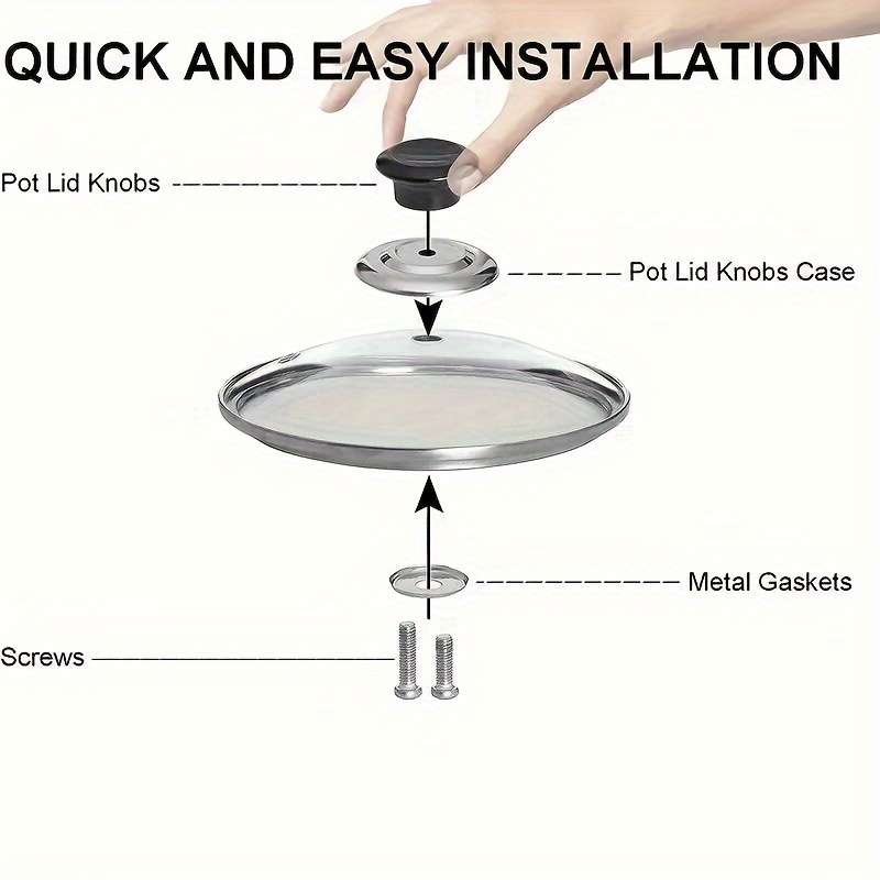 5pcs Stainless Steel Pot Lid Lifter Set Universal Pot Lid Handle Heat-Resistant Kitchen Gadg