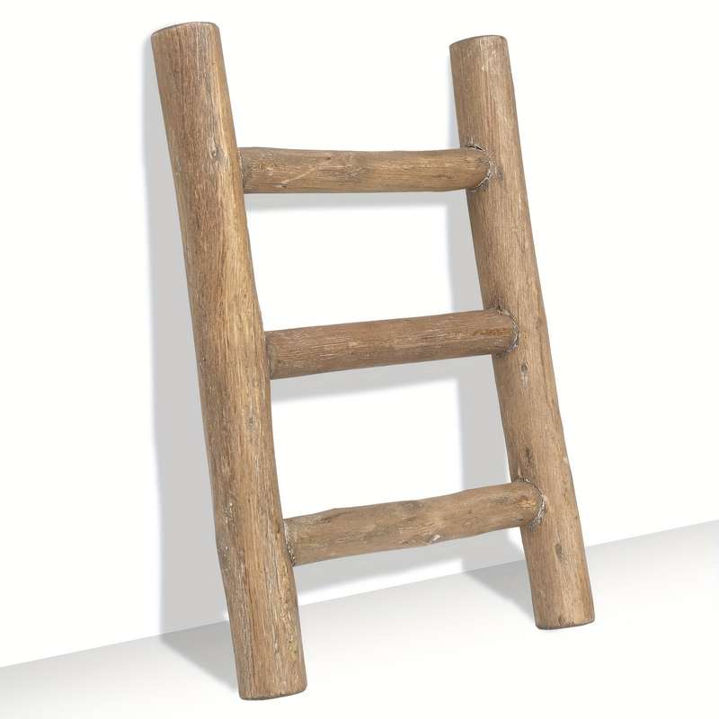 1pc Rustic Farmhouse Mini Wooden Ladder Versatile Tea Towel Holder Display Rack for Kitchen and