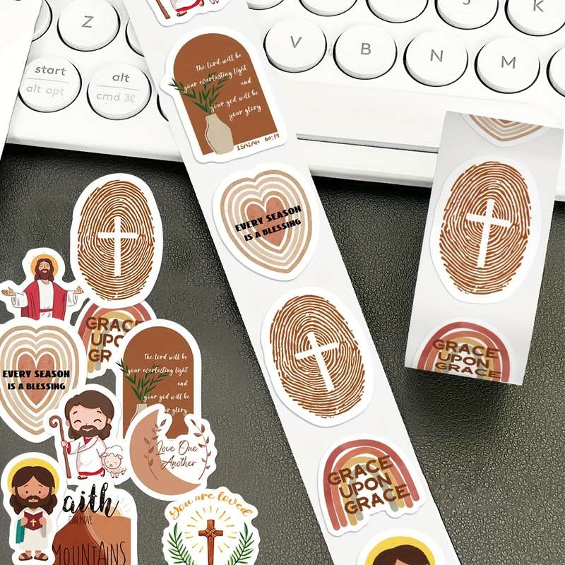 500pcs  roll Jesus Christian Themed Stickers