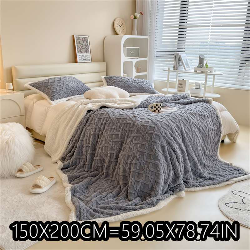 1ps Blanket Color Gray Square size 180x200cm