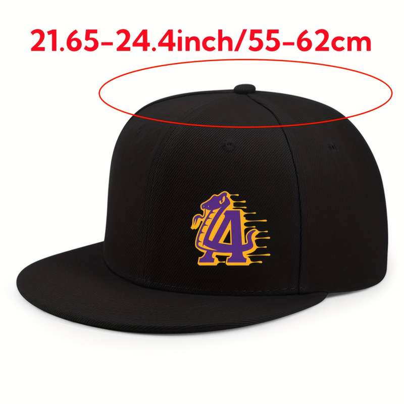 1pc Everyday Comfort Black Purple Adjustable Baseball Cap with "LA" Design Breathable Urban