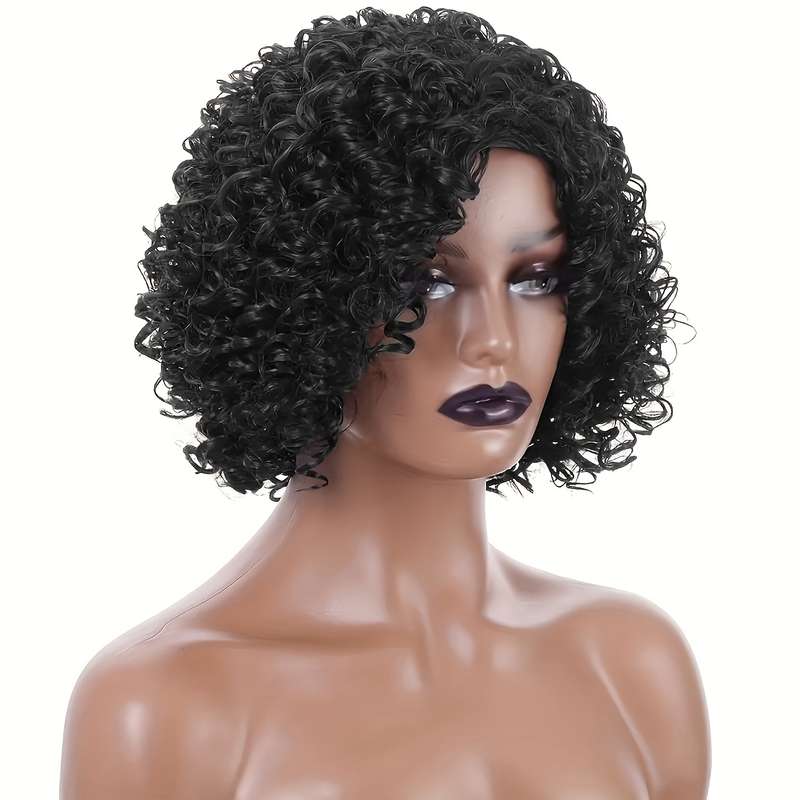 1Pc Black 30.48cm Fashion Design Wig
