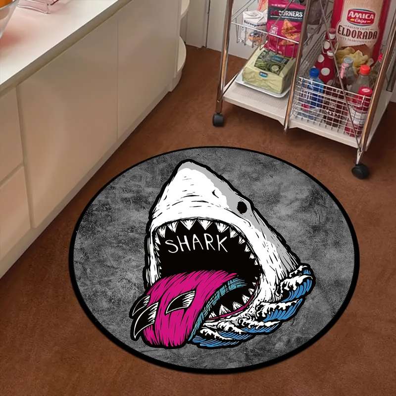 1Pc 100x100cm 39.3x39.3inch Sharks Floor Mat