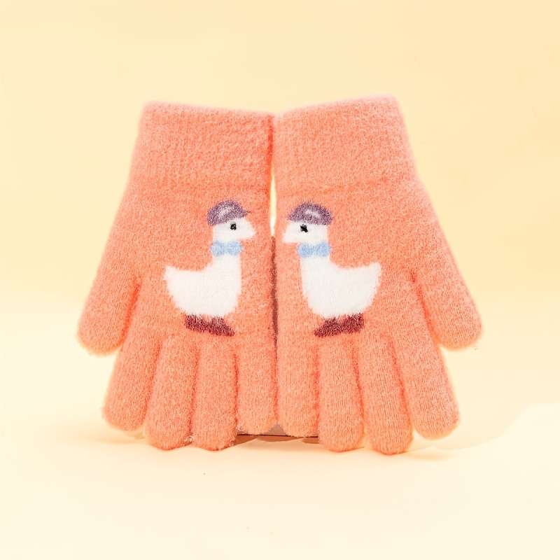 1 Pair Purple 6 To 12 Years Old Warm Gloves
