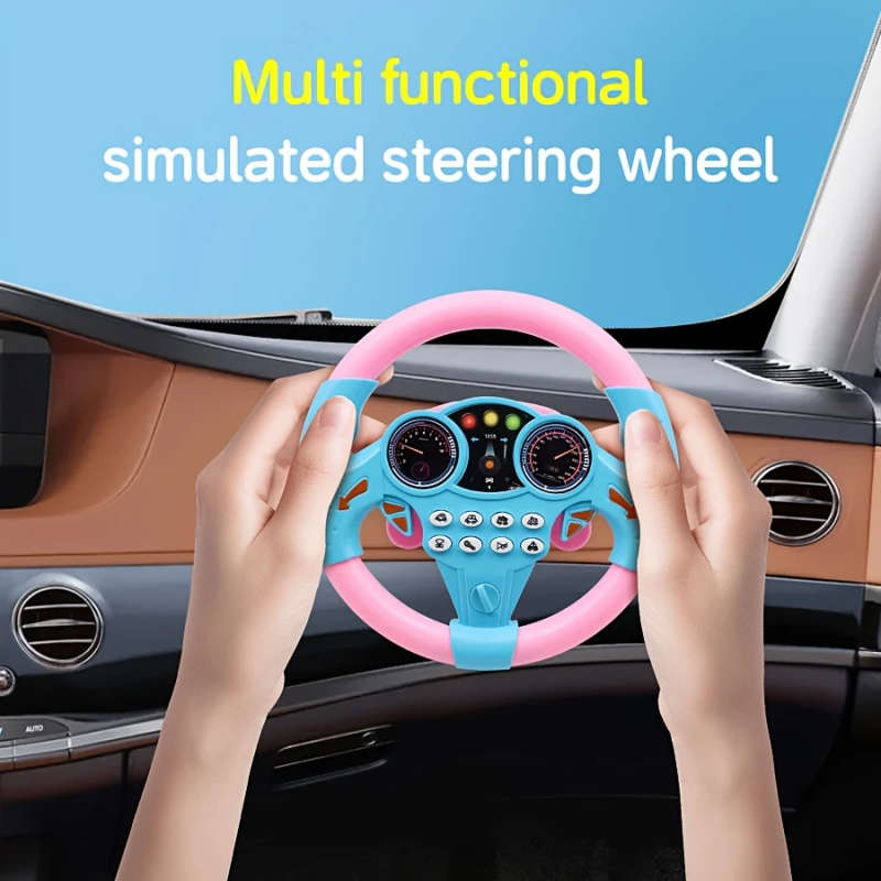 1pc Kids Simulated Driving Controller Spin Tune Interactive Music Steering Wheel Interactive Car