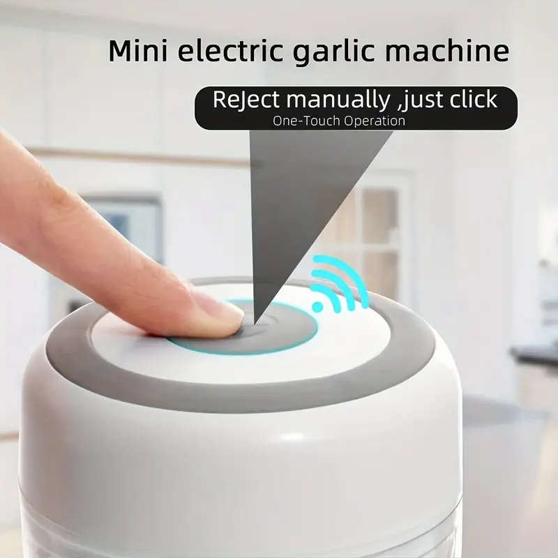 1pc USB Rechargeable Electric Garlic Chopper Electric Mini Garlic Chopper 250ml Capacity USB Recharg