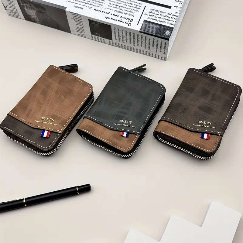 1pc Elegant Men'S Retro Organ Card Bag Multi-card Slot Large Capacity Multi-functional Coin Purse Fa