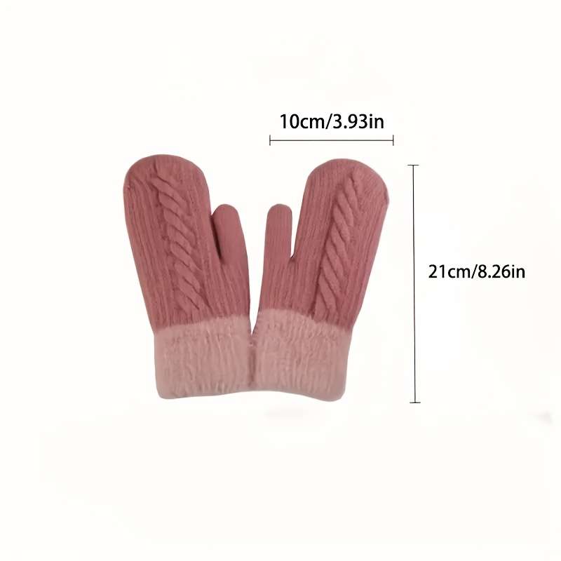 1 Pair Khaki Warm Gloves