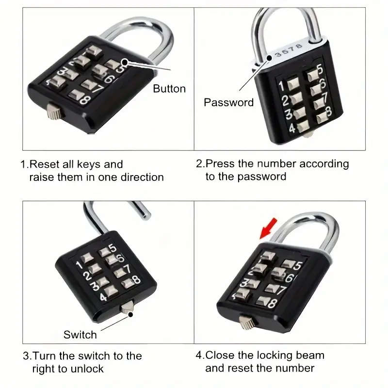 1pc Combination Password Padlock Rotary Dial Secure Code Lock For Suitcase Luggage Drawers Bicycle C