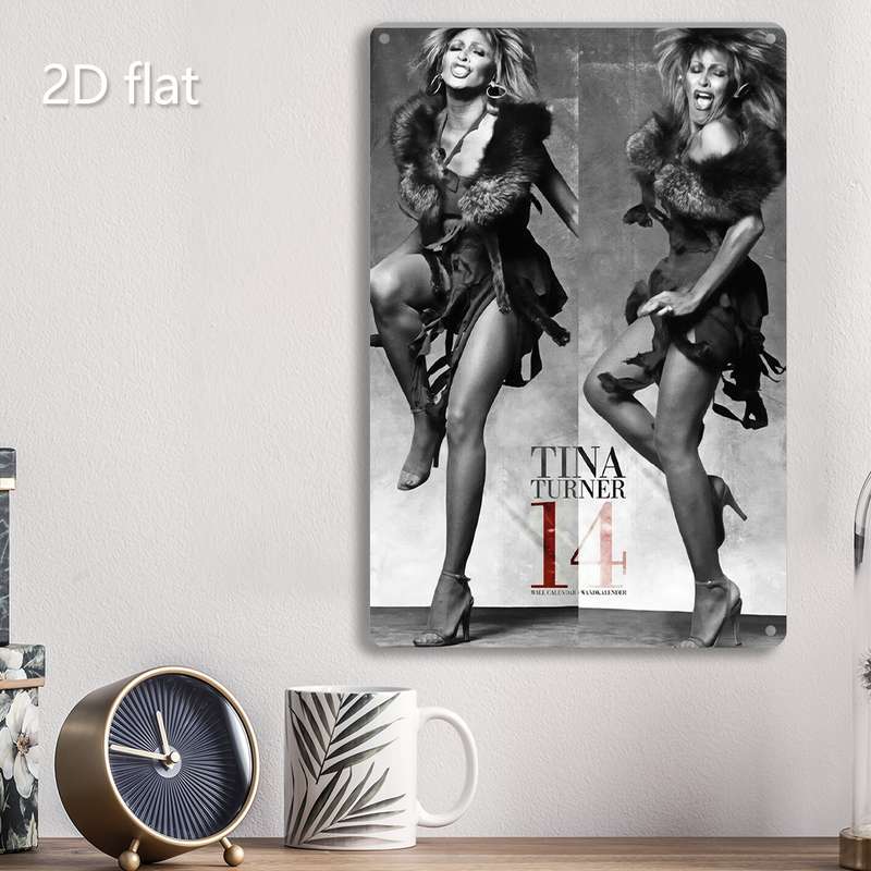 1pc 2D Flat  Elegant Tina Turner Dance Charm Wall Art Durable Iron Pre-Drilled Weather-Res