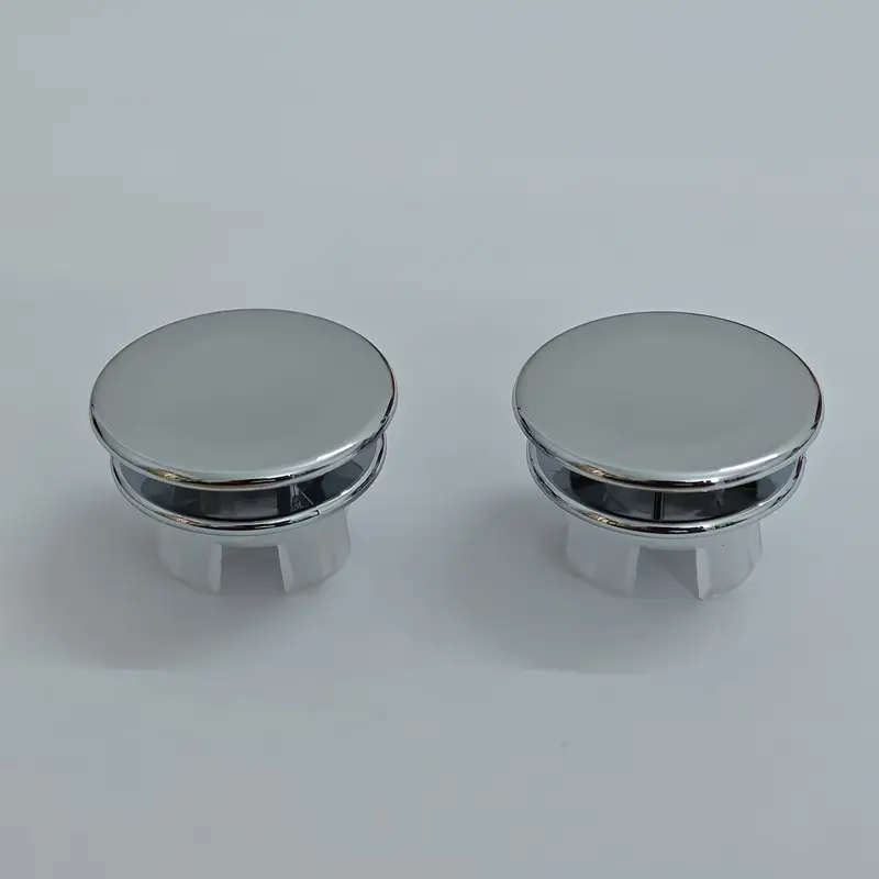2pcs Elegant White Golden Dual-Ring Drain Covers for Kitchen Bathroom Sinks Waterproof Decorative an