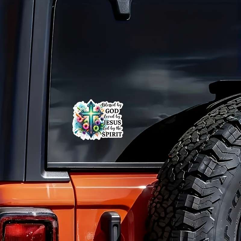 1pc Quote Of The Cross  15cm  5.9inx11.9cm  4.7in Jesus Christian Themed Stickers