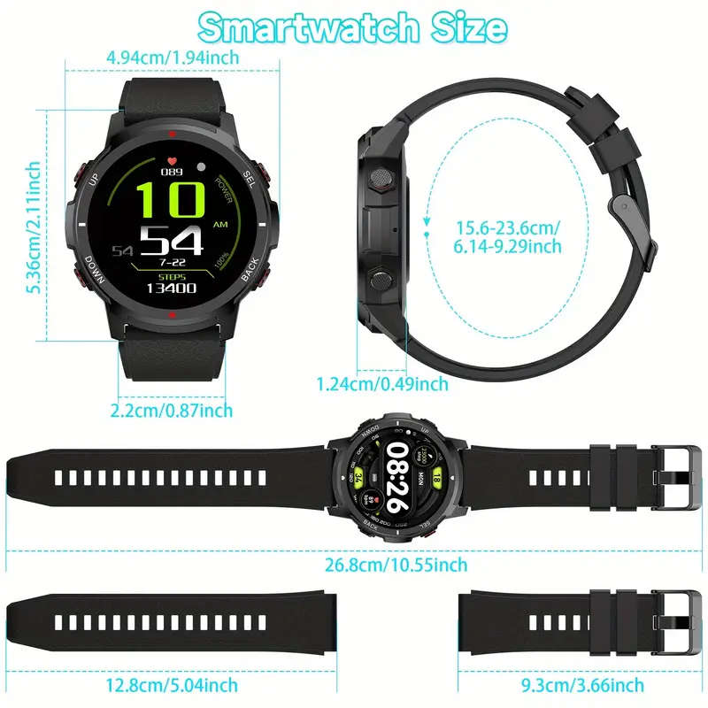 1pc S52 Smart Men's Watch 3.53 Cmsmart Watch With Wireless Call Sleep Monitor IP68 Waterproof