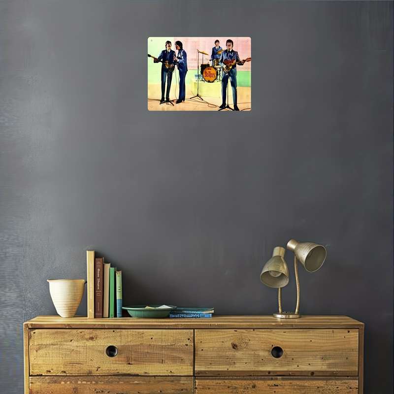 1pc  Vintage-Style Iron Painting of The Beatles A Hard Day's Night 20.32x30.48 cm Wall Art F