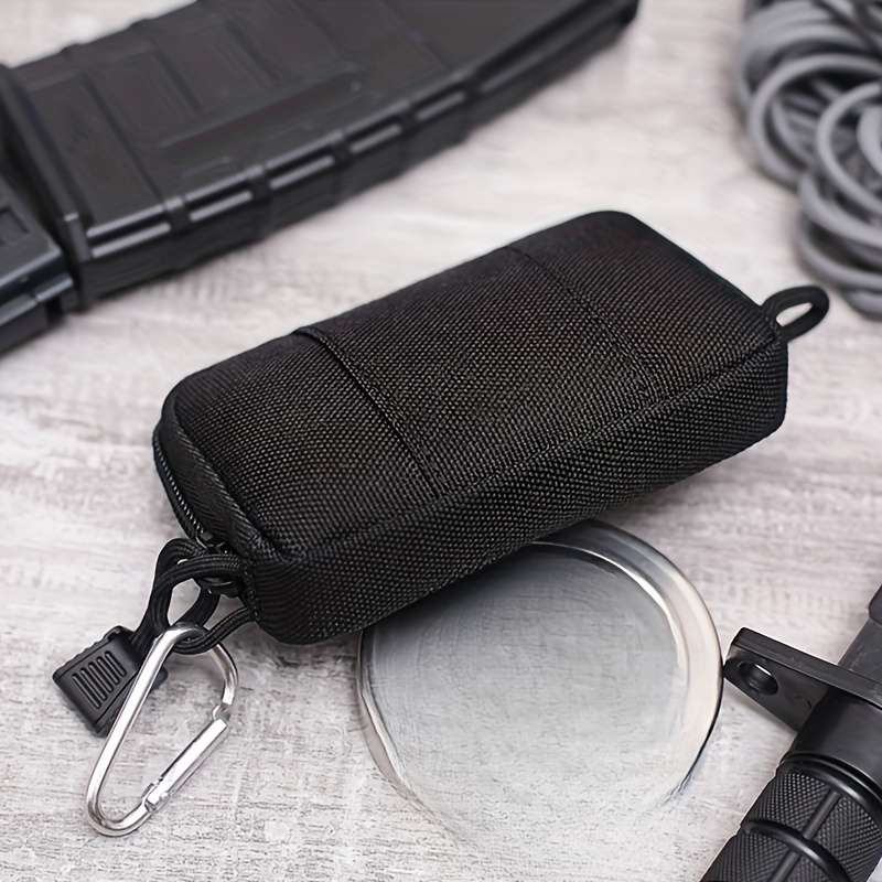1pc Sporty Oxford Mini Waist Pouch with Clear Window Multi-Functional Coin Purse Card Holder 1 P