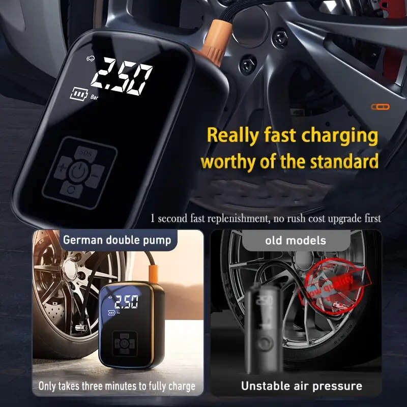 1pc Portable Electrical Car Air Pump Mini Wireless Tire Inflatable Pump Inflator Air Compressor Pump