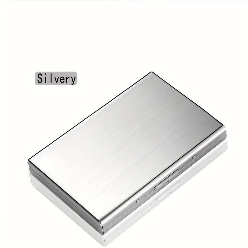 1pc Premium Stainless Steel RFID Blocking Card Holder for Men C Sleek Black Metal Wallet with Multi