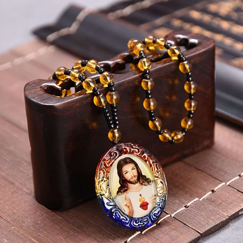 1 Piece Color Jesus Theme Pendant