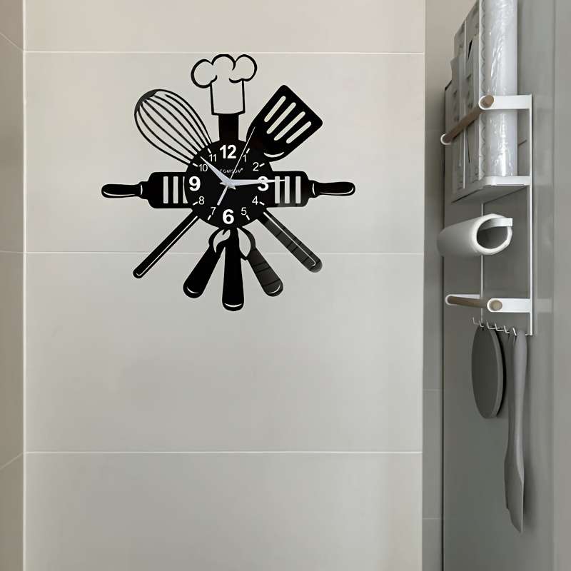 1pc silent vinyl wall clock suitable for multiple scenes in the kitchen living room bedroom