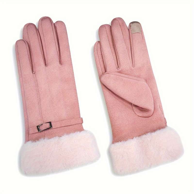 1 Pair Blue Plus Velvet Warm Gloves