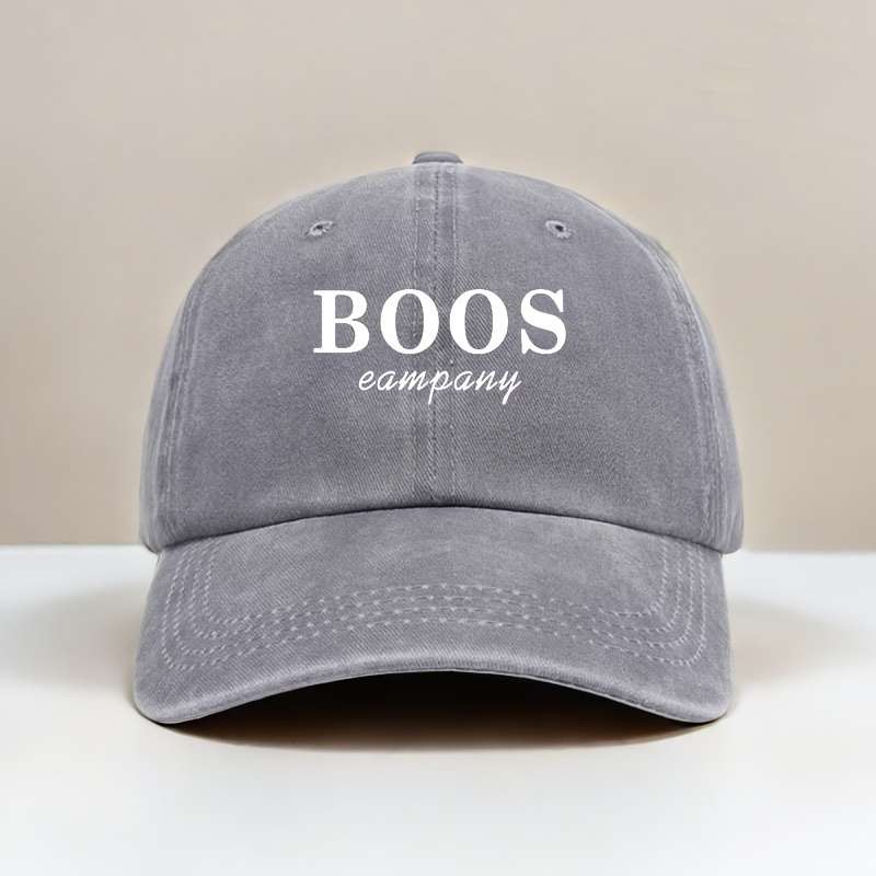 1pc Unisex Washable Baseball Cap with Adjustable Strap BOOS Company Printed Blue Denim Design