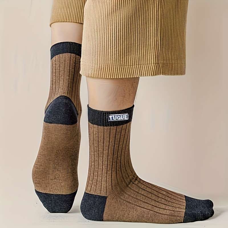 10 Pairs Brown One Size High Elastic Socks