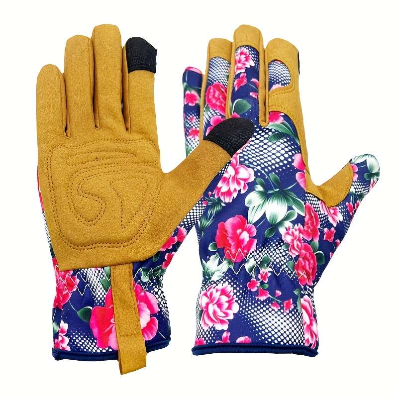 1 Pair Blue Red Rose Multi Purpose Work Gloves