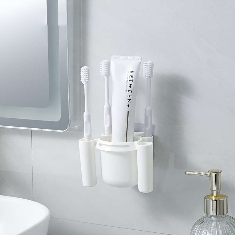1pc Toothbrush Holder For Bathroom Wall Mounted Toothbrush Storage Rack Bathroom Storage Organizer