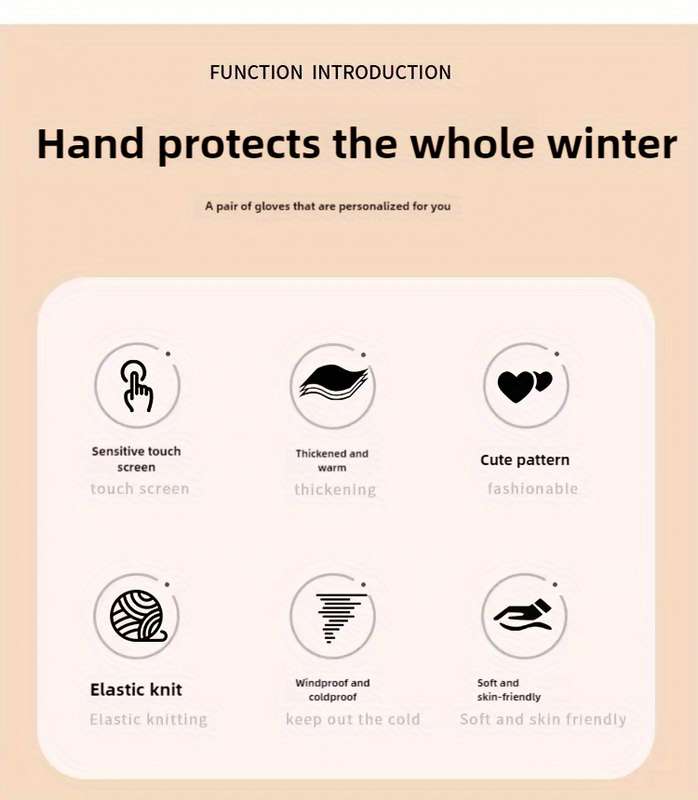 1 Pair Classic Swan Warm Gloves