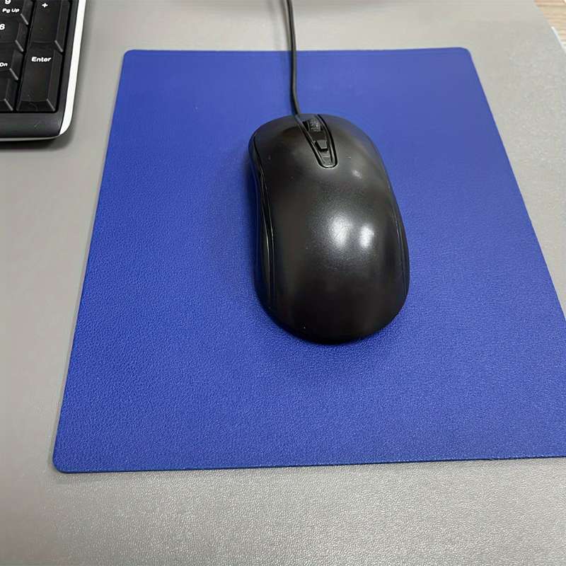 1pc Chic Faux Leather Mouse Pad Waterproof Scratch-Resistant Desk Mat for Office Hom