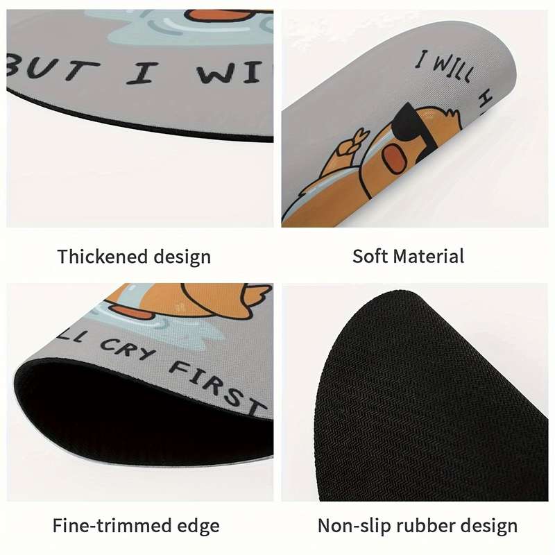 1pc Chick-Themed Round Mouse Pad for Men Women Girls Non-Slip Rubber Base Perfect f