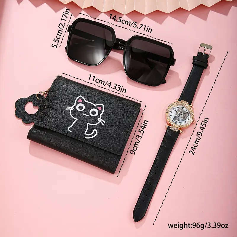 Set of 3 Stylish Black Wallets for Women Perfect As a Holiday Gift for Her