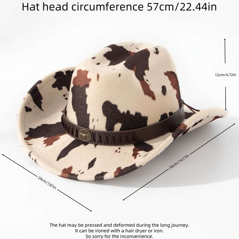 1pc Western Cowboy Hat Spring Autumn European Style Polyester 100% Lightweight Hand Woven No F