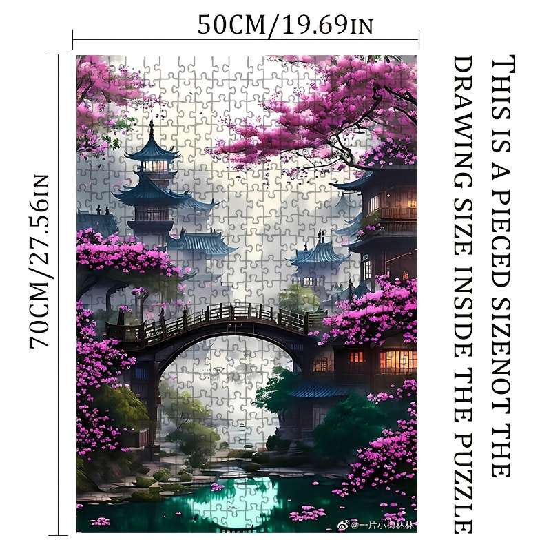 1000pcs Traditional Chinese Architecture Puzzle Large 50.04x70.1cm High-Quality Pap