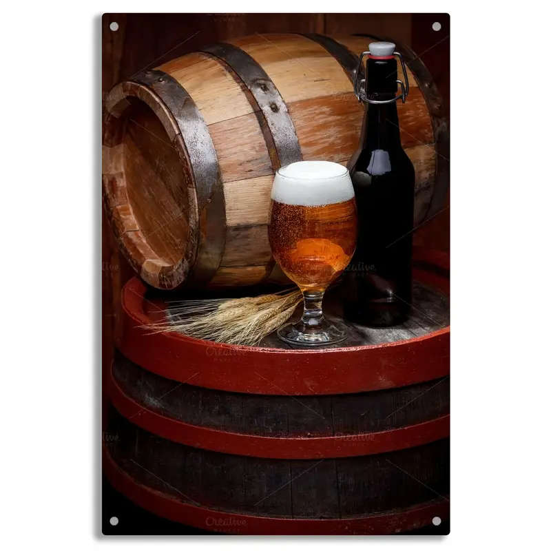 1pc Beer scene Retro Aluminum Metal Tin Sign Poster With Artworks Restaurant Pub Cafe Shop Aluminum