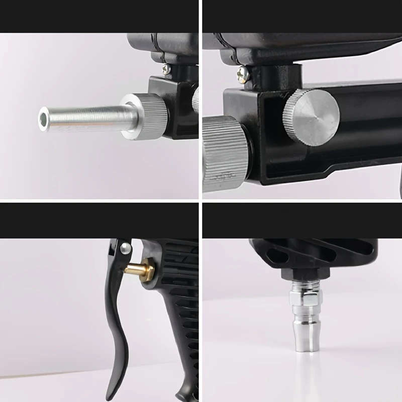 1pc Air Compressor Sandblasting Gun Kit Handheld Sandblaster Suitable for Metal Wood and Glass Porta