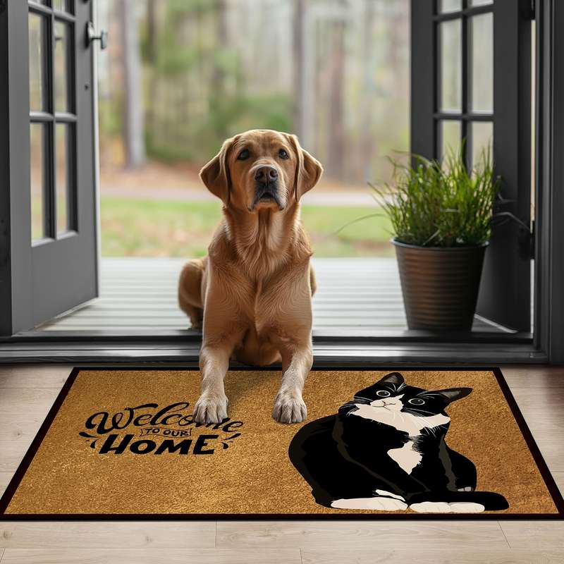 1Pc 40x60cm 15.7x23.6inch Retro Doormat H Floor Mat