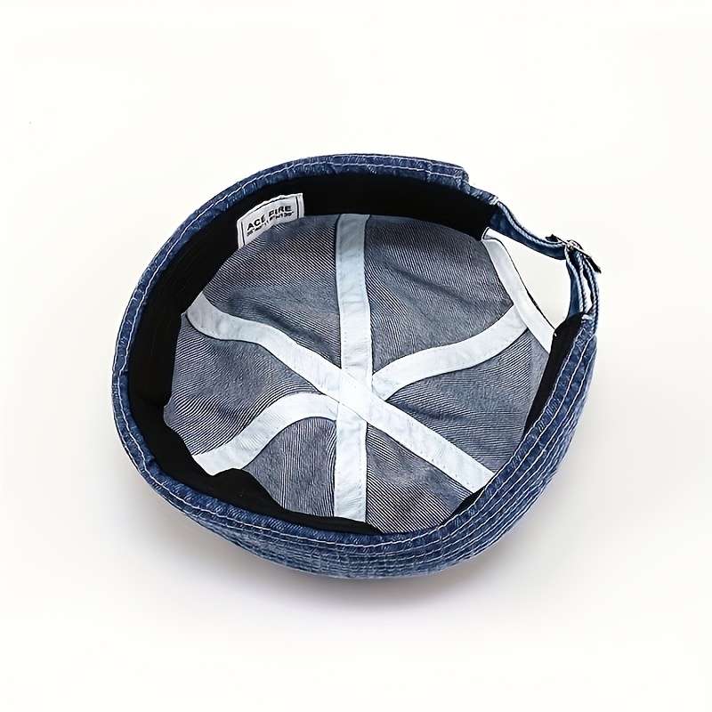 1pc European And American Trendy Brands Washed Denim Street Style Bucket Hats for Both Men And Wome