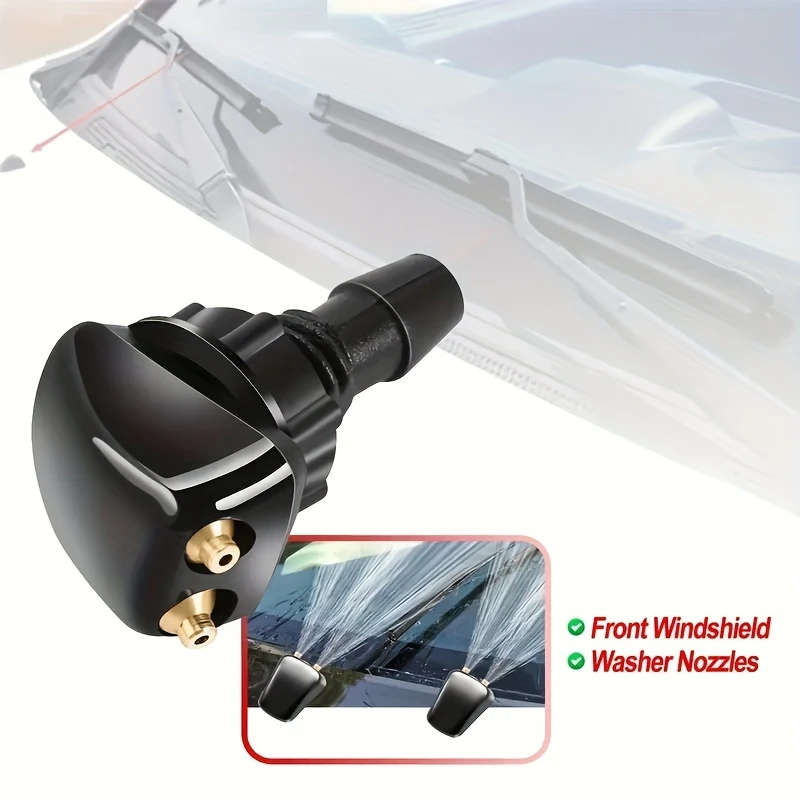 2pcs PE Polyethylene Front Windshield Washer Nozzles Universal Fit Straight Spray Wipers for Vehicl