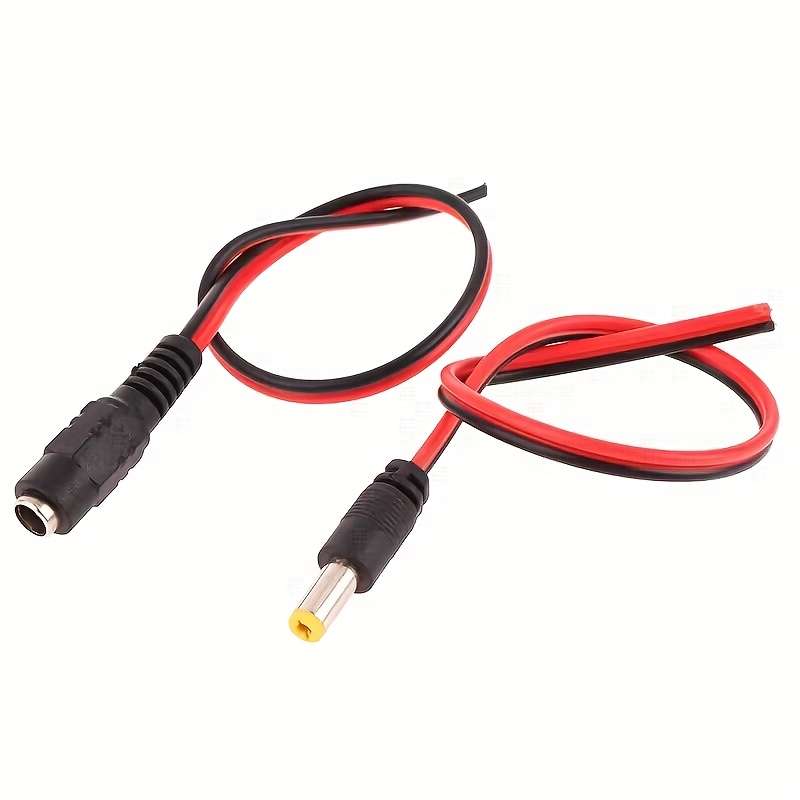 5 Pairs DC Power Male-Female Cables 12V Plug DC Adapter with ABS Resin 5.5x2.1mm Ideal for C
