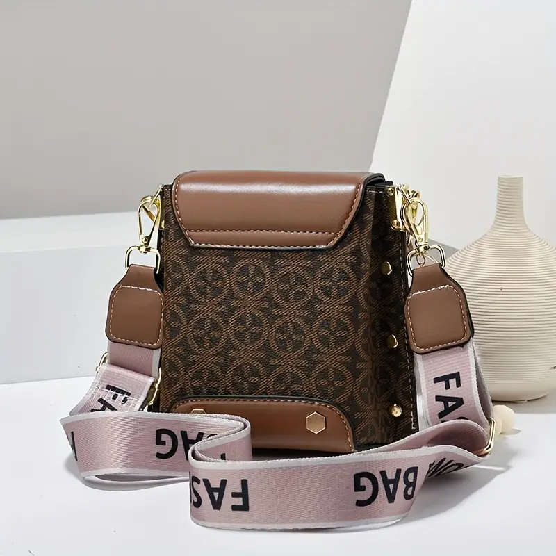 2piece Set of Fashion Mini Mobile Phone Bags with Print Shoulder Bags and Trendy Crossbody Bags