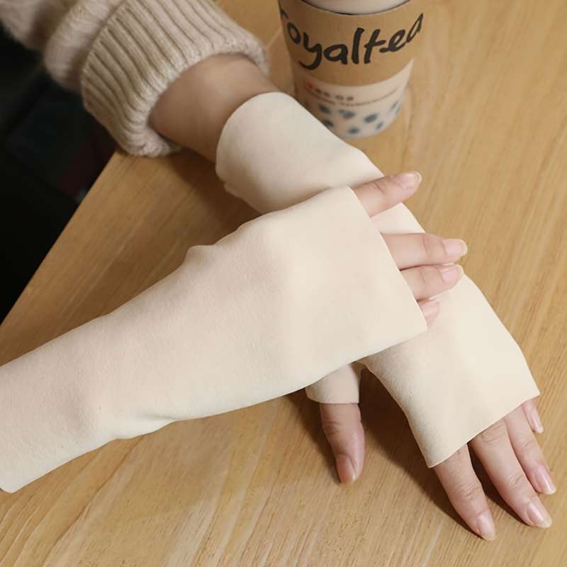 1 Pair Black One Size Warm Gloves