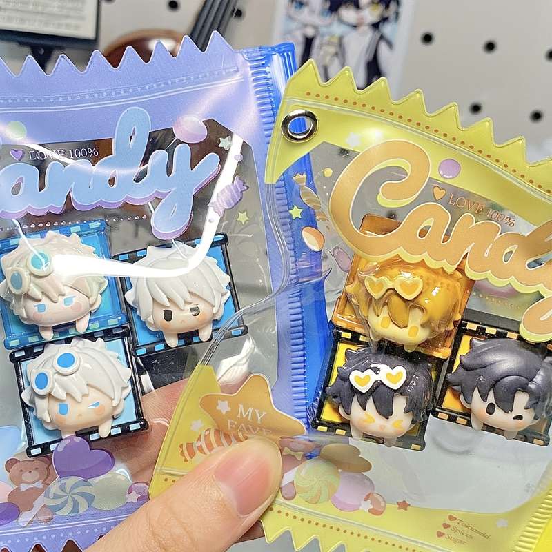 1pc Transparent PVC Dustproof Bag with Keychain Sweet Candy Theme Multi-Color Options Zipper