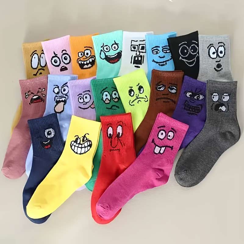10 Pairs Of Mixed Colors One Size High Elastic Socks