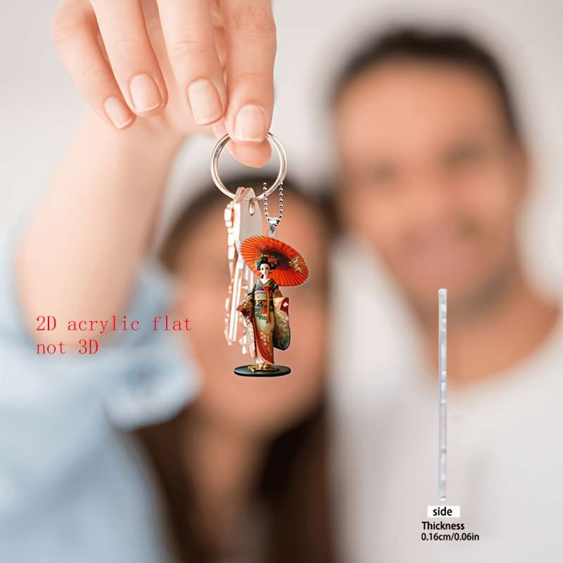 1pc 2D Flat One  Kimono Girl Hanging Ornament New Spring and Summer Hanging Ornaments  Acrylic