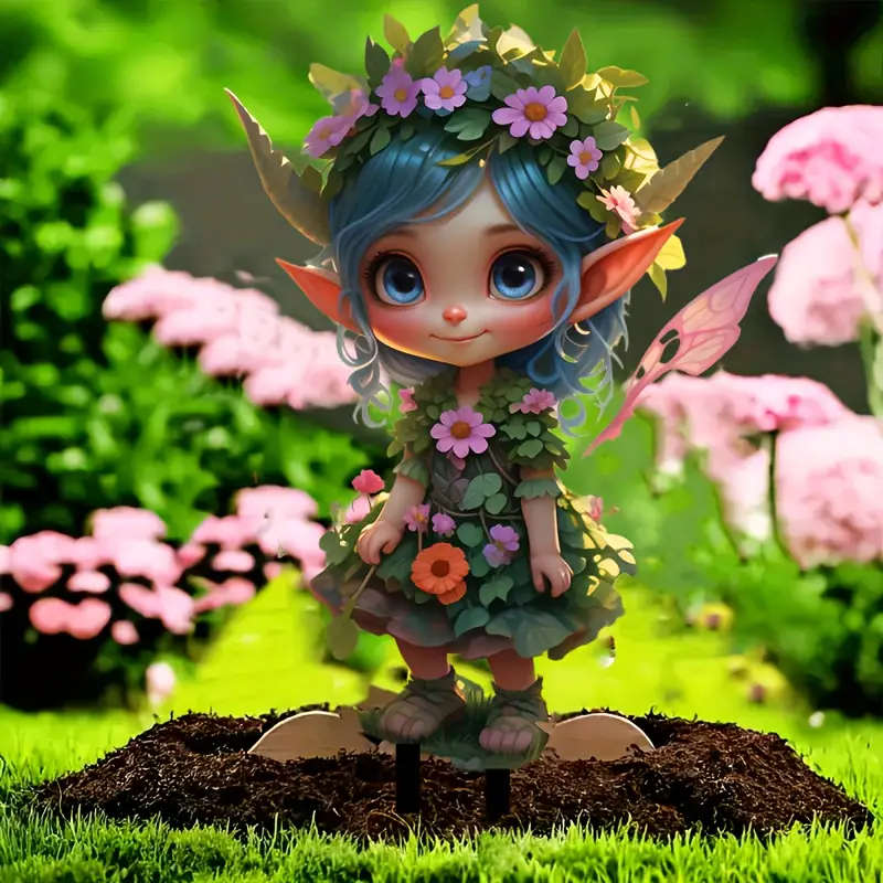 1pc Fantasy-Themed Garden Stake Decor Art Deco Fairy Sun Catcher with Colorful Glass Effect Whimsica