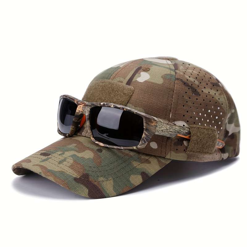 1pc Summer Men's Camouflage Baseball Cap Sun Protection Breathable Outdoor Hat Suitable for Fishing