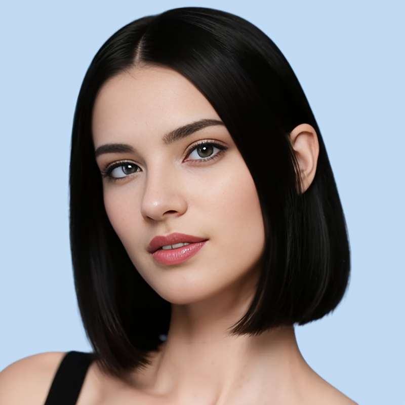 1Pc Black 30.48cm Fashion Design Wig