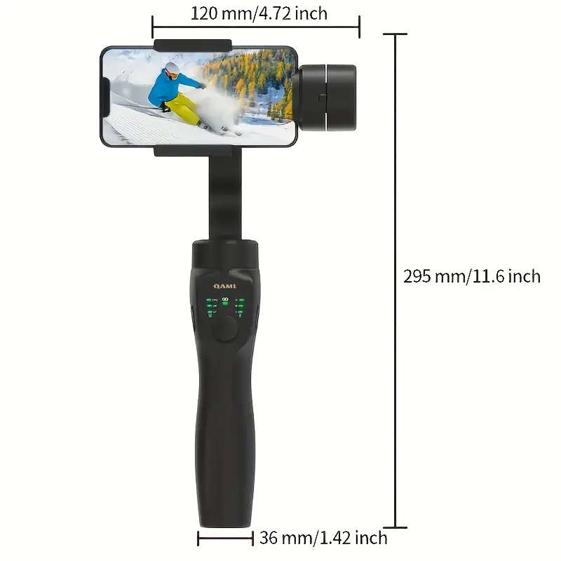 3Axis Smartphone Gimbal Stabilizer USB Charging Wireless Handheld Stabilizer with Tripod 2500mAh Li-