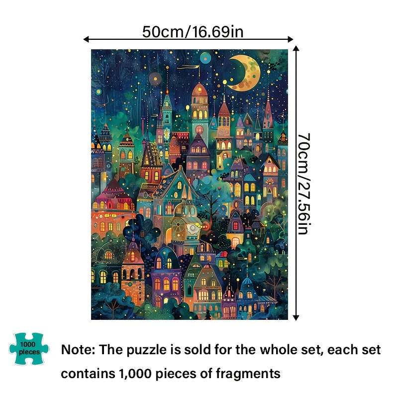 1000pcs Adult Puzzle Challenging Large-Scale Jigsaw High-Quality Thick Paper Dura